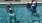 people waving in a pool