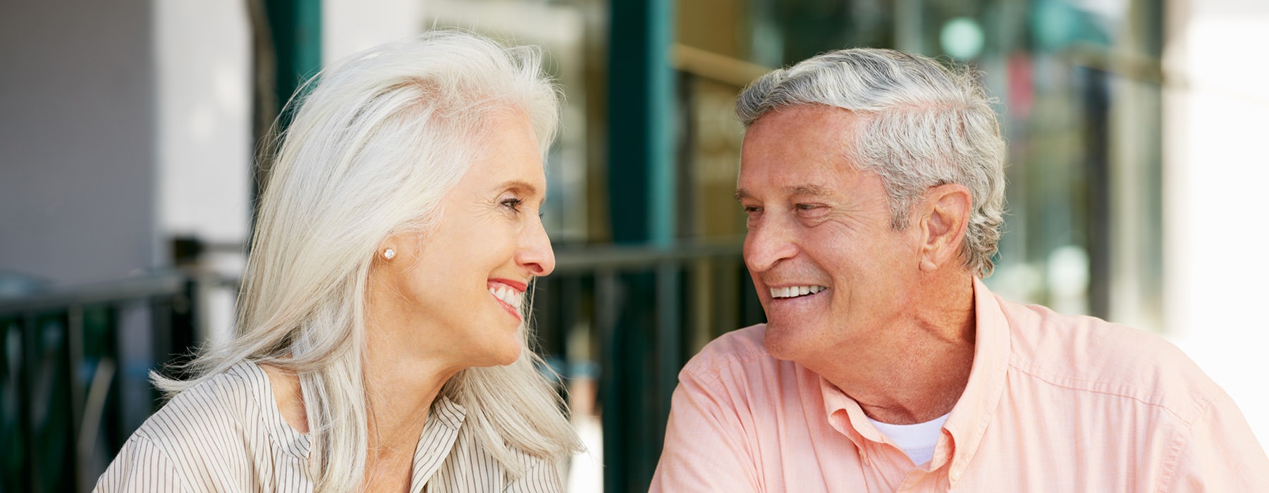 a couple laughing together 